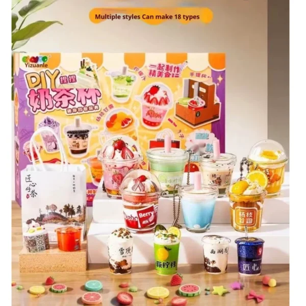 Creative DIY Milk Tea Cup Craft Toy for Kids   Gift for Girls Boys   Build Imagination   Fine Motor Skills   Safe Non Toxic Material   Educational Learning Puzzle   Preschool Activity Toy