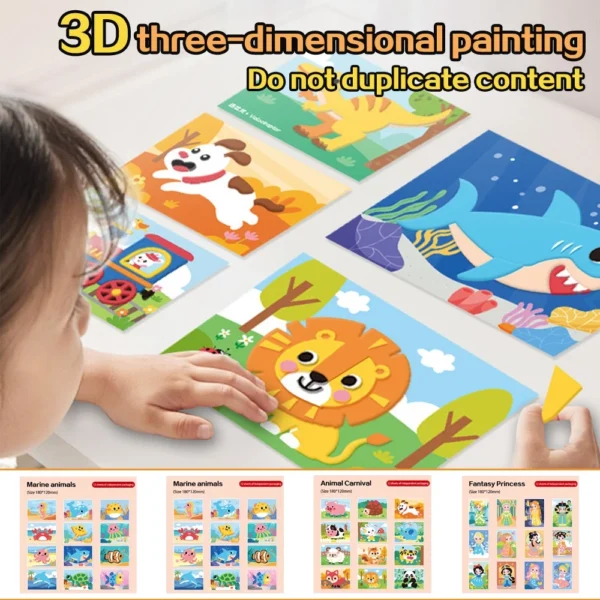 Kits Christ Montessori Educational Parent Child Sticker Art Foam EVA Craft 3D for Kids Cute Toys Interaction