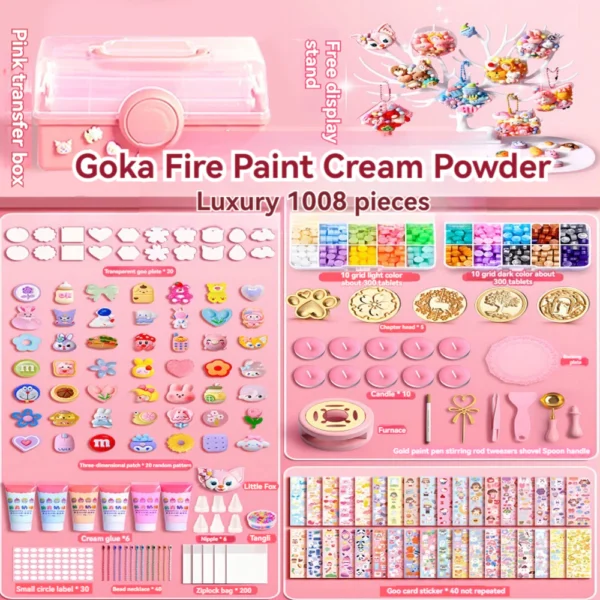 Set Puzzle GooCard Kids Sticker Handmade Glue DIY Girl Cream Package