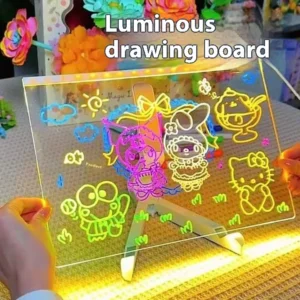 sg-11134201-7ra3h-mbm8lald23s7dc.webp Glow in the Dark DIY Drawing Board for Kids Wipe Clean Acrylic Light Up Writing Pad Educational Creative Toy for Toddlers Reusable Safe for Children Ages 3