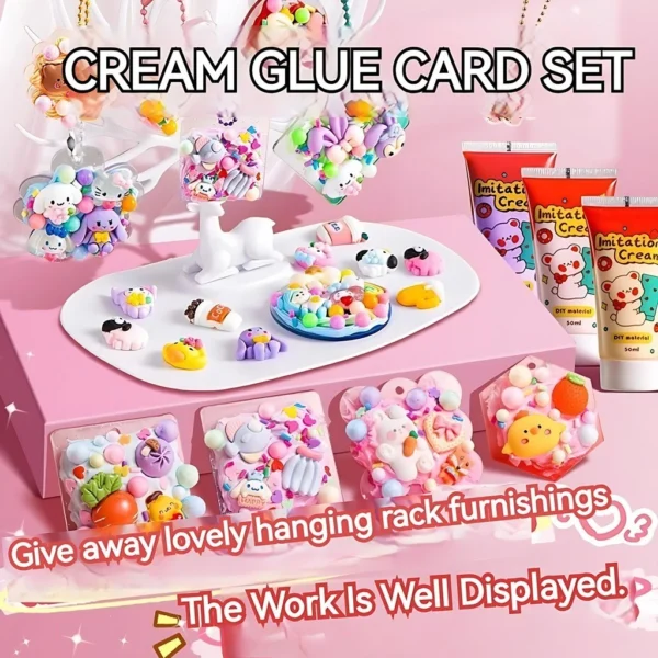 Set Puzzle GooCard Kids Sticker Handmade Glue DIY Girl Cream Package