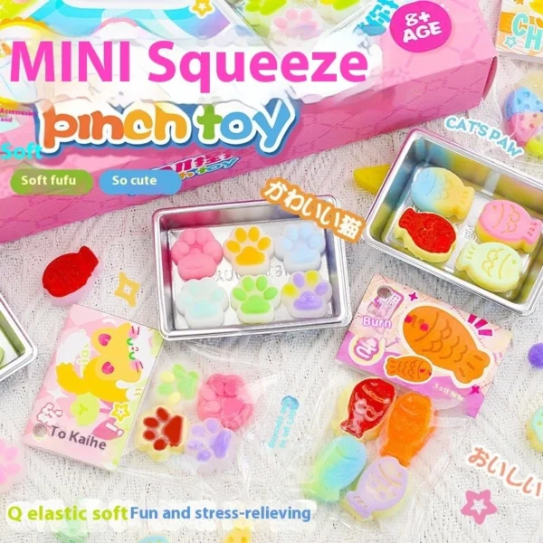 Mini Cat Paw DIY Craft Kit      Milk Tea Cup Food Play Set with Keychains  Fun Handmade Gift for Girls   Teens