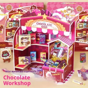 Mini Chocolate Workshop Playset  DIY Pretend Food Craft Kit with KT Board  Creative Role Play Toy for Kids  Includes Colorful Decorations   Realistic Accessories