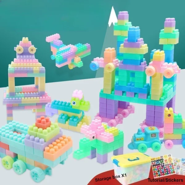 Toy Kid Brick Blocks Early Educational Model DIY Block Toys 128Pcs 384Pcs 256Pcs 140Pcs