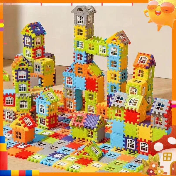310Pcs Kids Puzzle Building Blocks Toys DIY House Assembly 3 to 6Y Educational Learning Toys