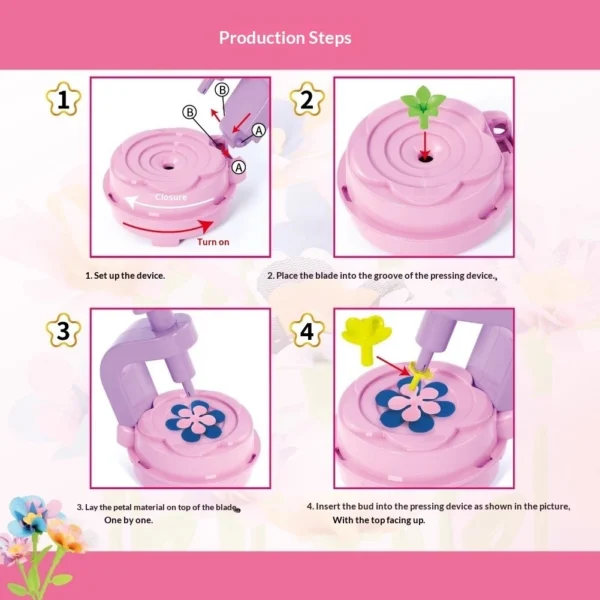 DIY Flower Press Craft Kit   Creative Pressed Flower Maker for Kids  Realistic Floral Art Toy   Gift for Girls